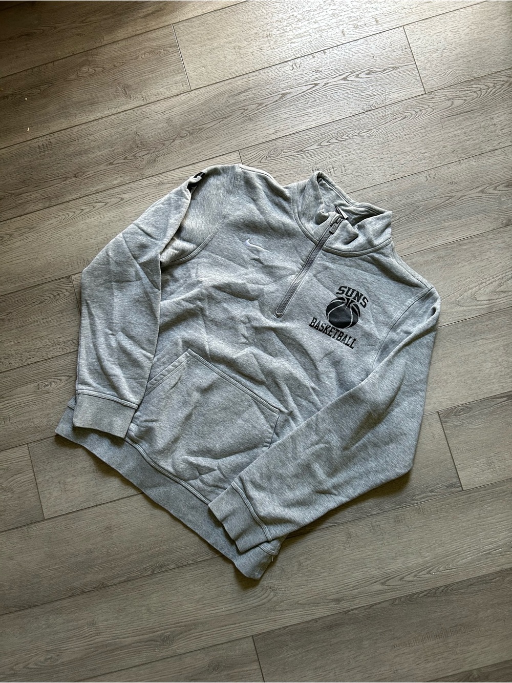 Nike Gray Quarter-Zip Suns Basketball Pullover